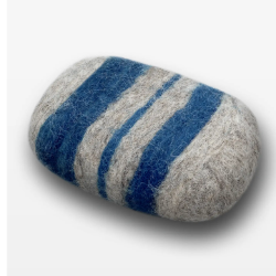 Striped Bay Rum Felted Soap - Gray