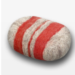 Striped Cinnamon Oat Felted Soap - Gray
