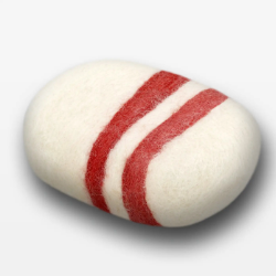 Striped Cinnamon Oat Felted soap - White