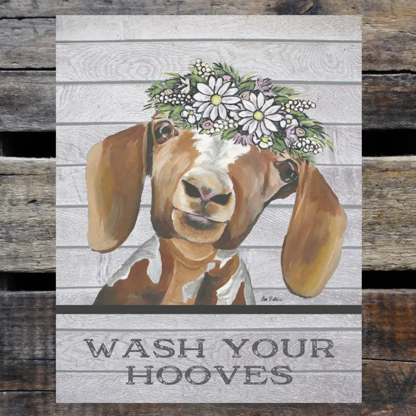 Wash Your Hooves Tin Sign