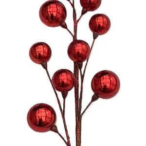 Spray-Ornamental Ball Red Glitter 28"