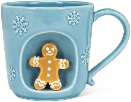 Snowflake Mug W/ Gingerbread Man