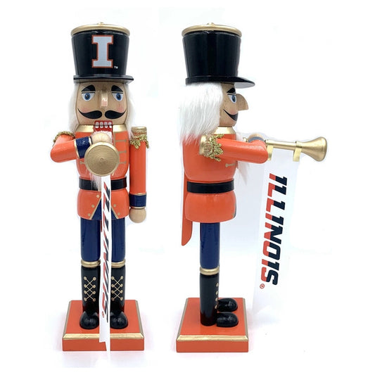 Nutcracker-Illinois Mascot with Flag