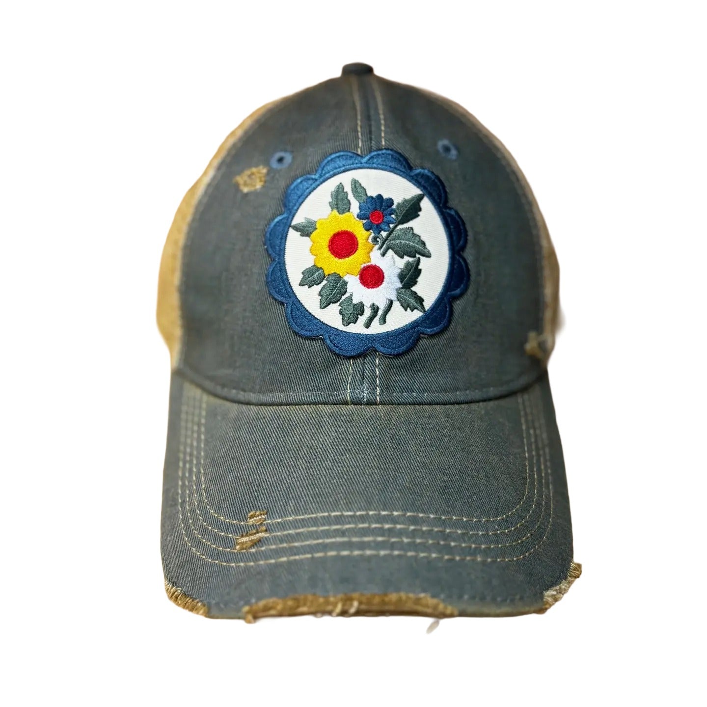 Hat-Little Flower Patch Blue