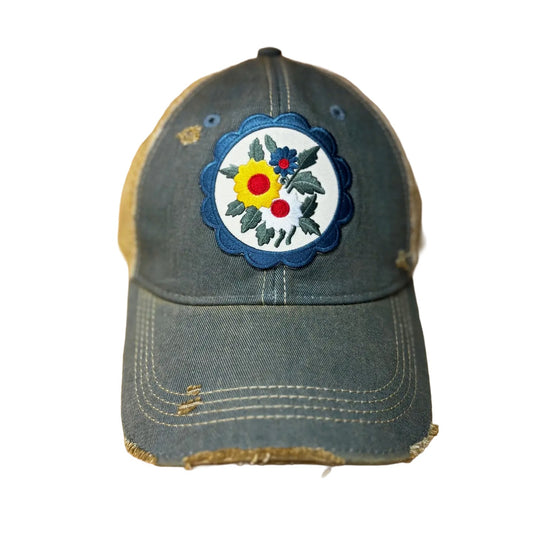 Hat-Little Flower Patch Blue