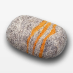 Striped Lemon Zest Felted Soap - Gray