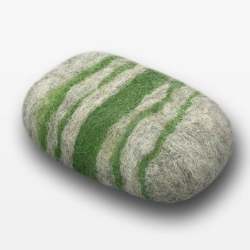 Striped Verbena Felted soap - Gray