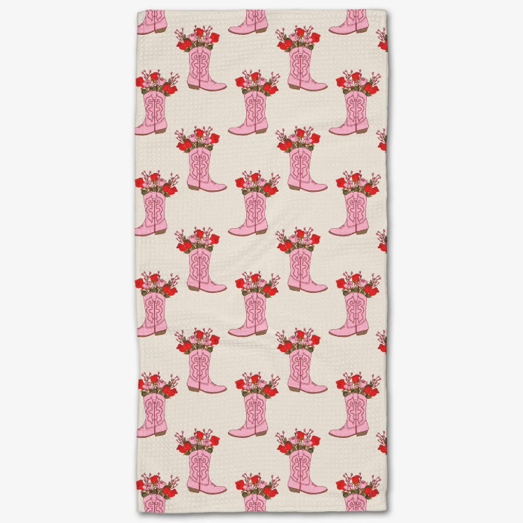 Towel-Cowgirl Boots Tea