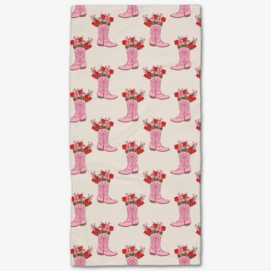 Towel-Cowgirl Boots Tea