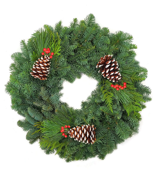 Wreath-Wintry Mountain Snowcone 22"